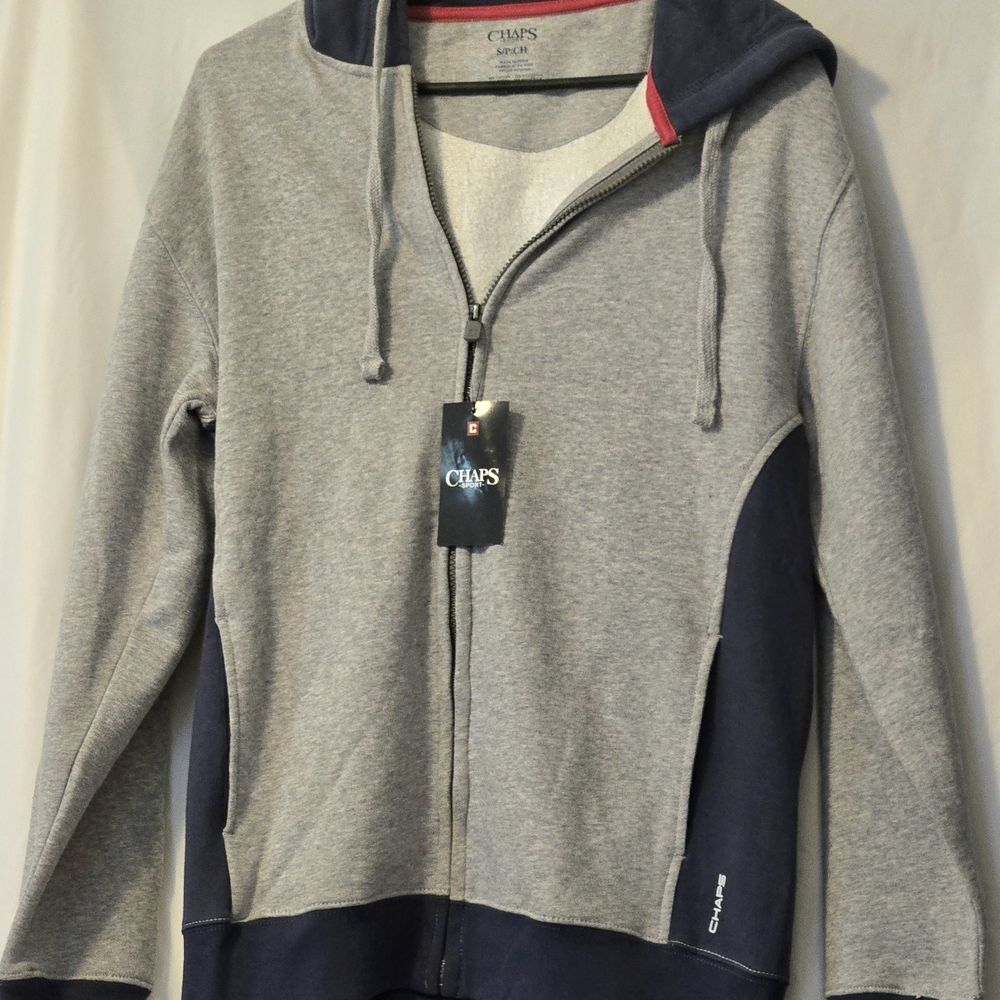 Chaps Blue and Gray Performance Jacket for Active Comfort